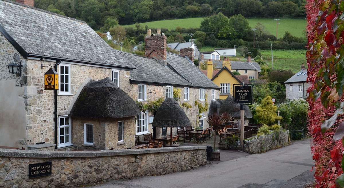 The award-winning Masons Arms is one of two pubs in the long village of Branscombe.