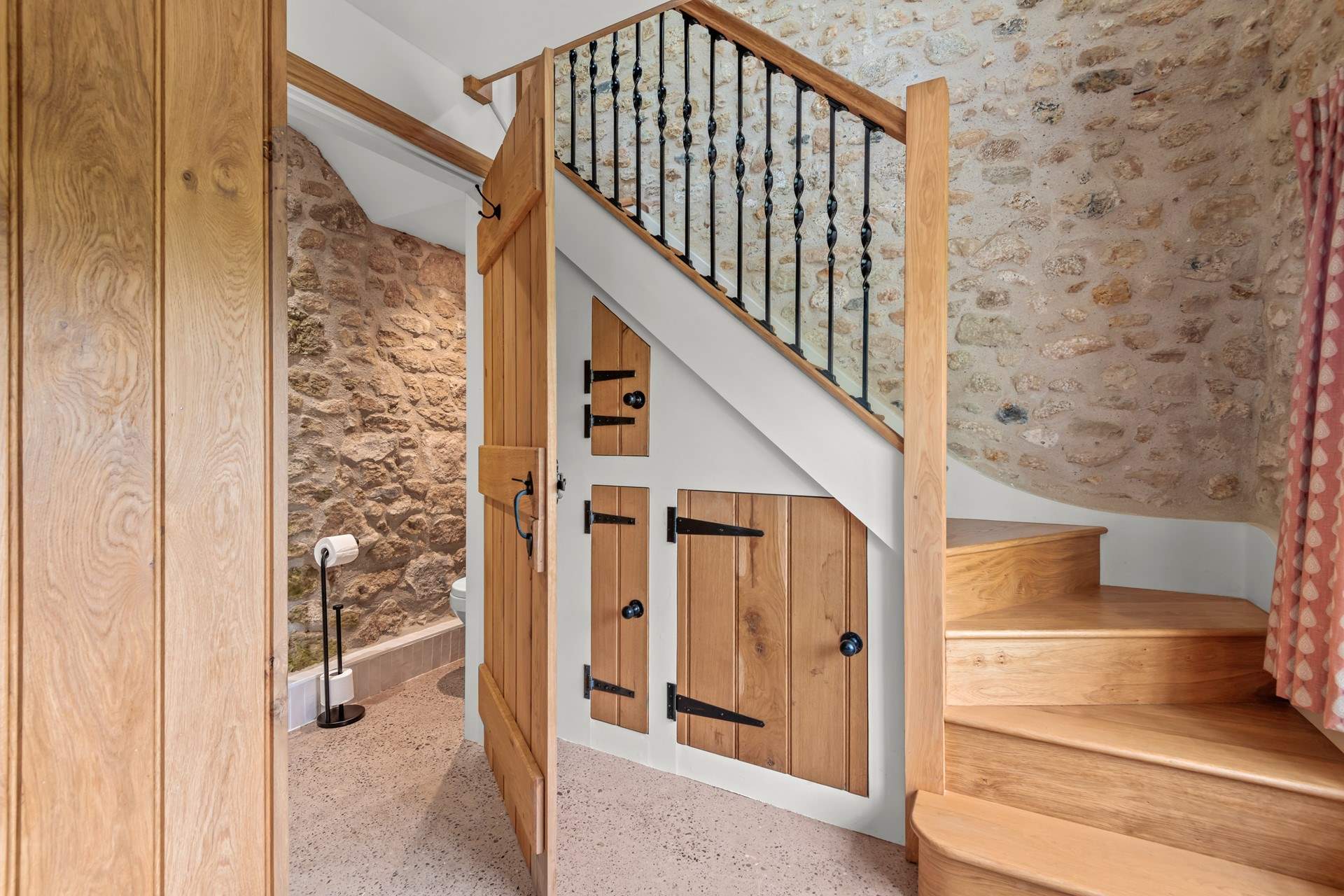 Climb the stairs to the open plan living area.