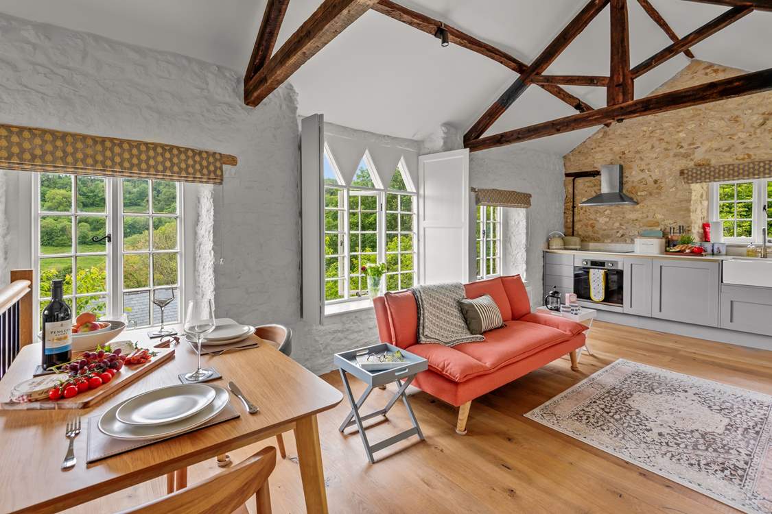 Venture upstairs to this fabulous open plan living space.