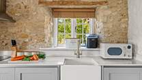 The kitchen is fully equipped for all your holiday catering needs.
