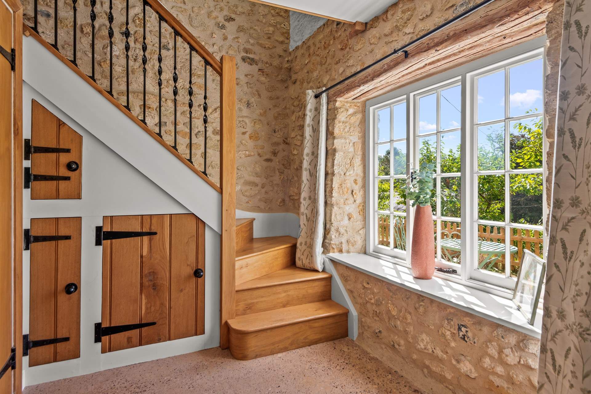 Climb the stairs to the open plan living area.