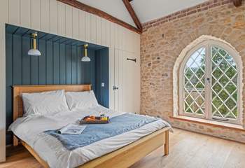 Bedroom 3 is home to this fabulous king-size bed and again treats you to wonderful elevated countryside views.