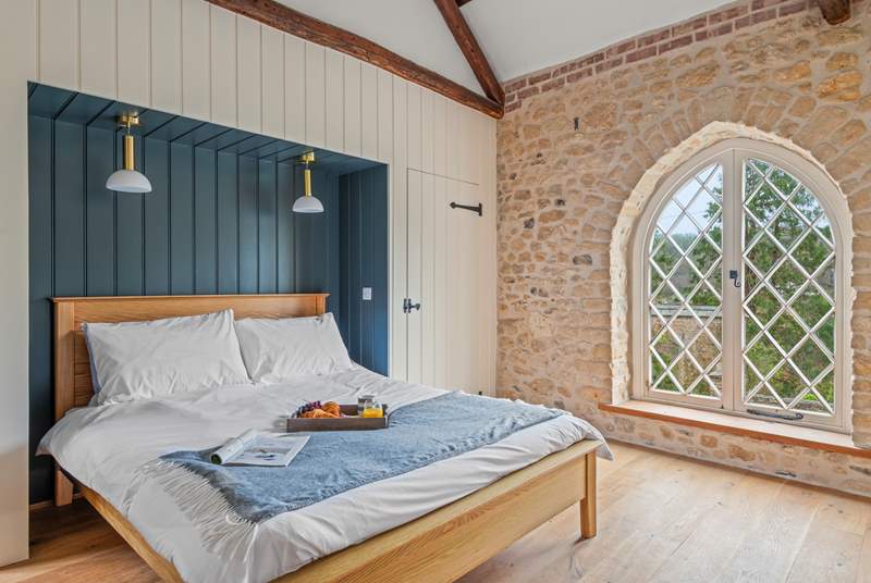 Bedroom 3 is home to this fabulous king-size bed and again treats you to wonderful elevated countryside views.
