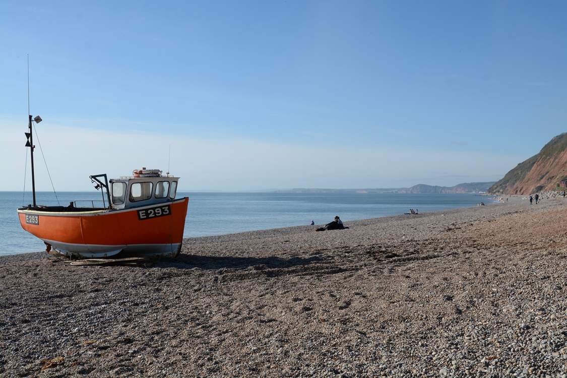 The shingle beach at Branscombe.