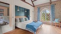 Bedroom 3 is home to this fabulous king-size bed and again treats you to wonderful elevated countryside views.