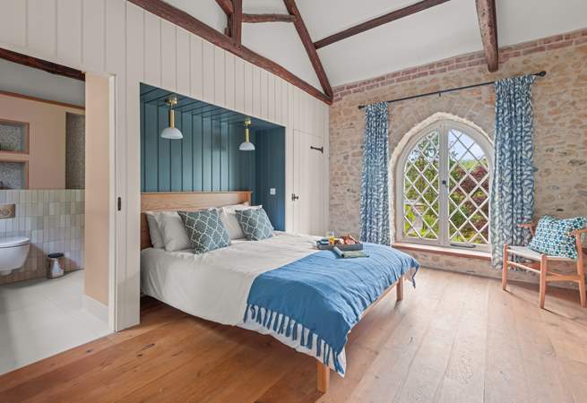 Bedroom 3 is home to this fabulous king-size bed and again treats you to wonderful elevated countryside views.