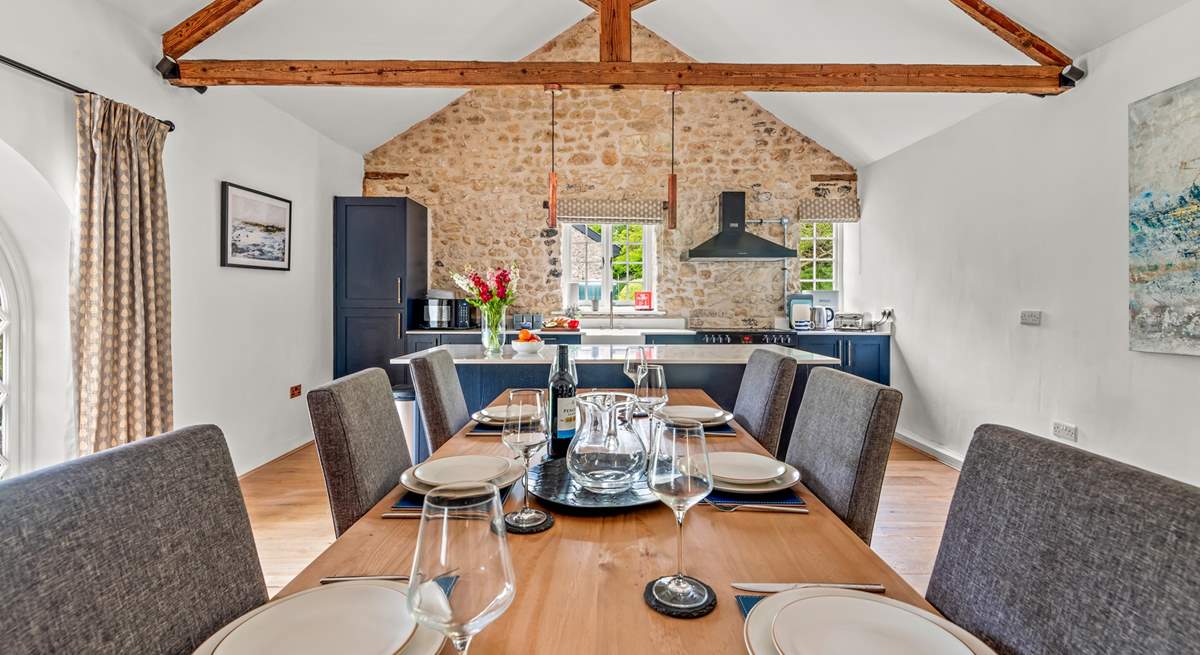 The fabulous open plan dining and kitchen area.