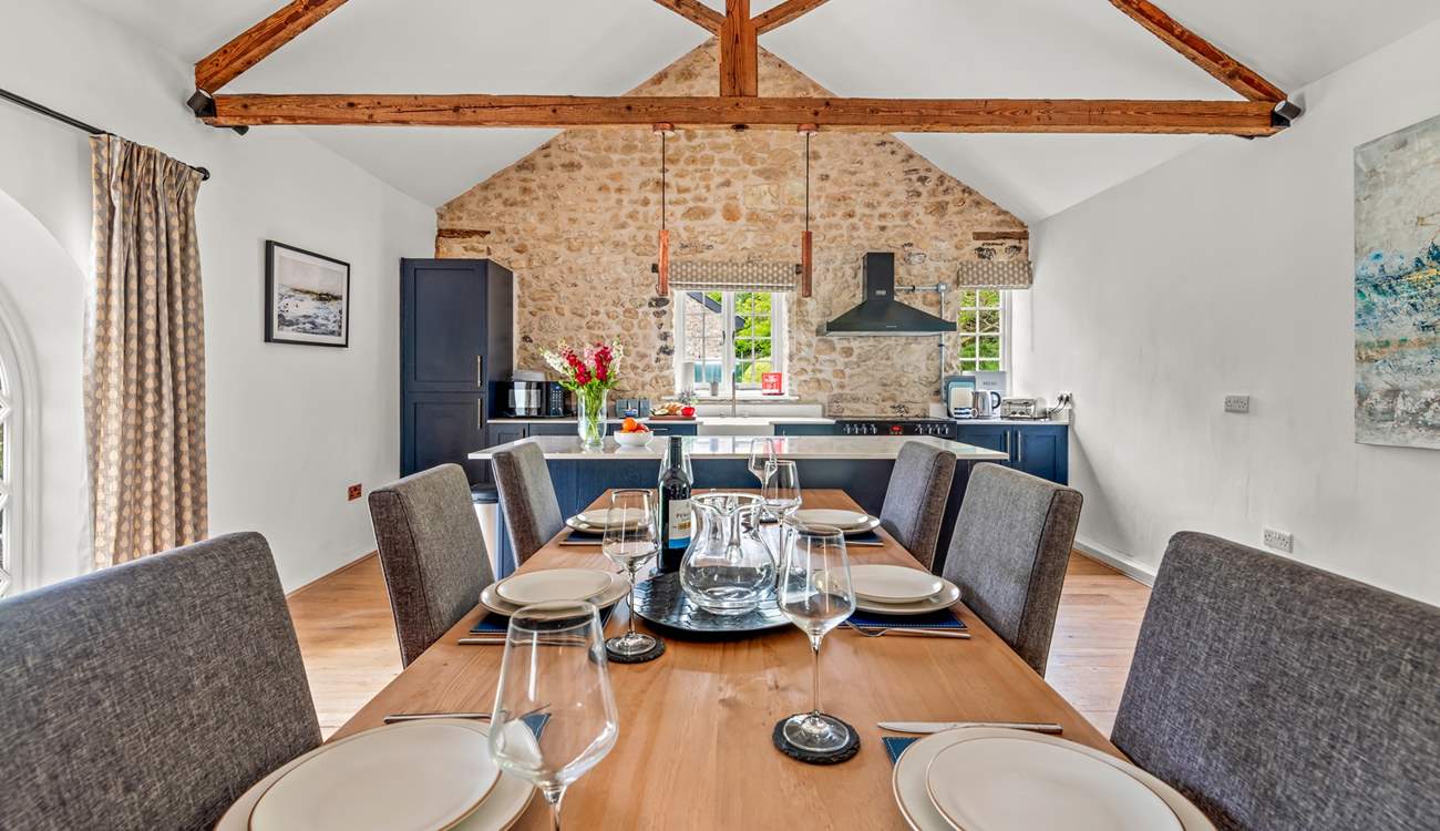 The fabulous open plan dining and kitchen area.