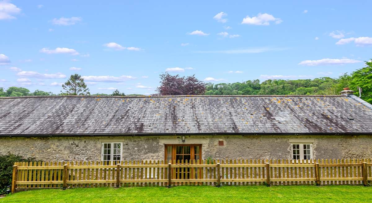 Looking back at The Coach House from the patio table. Entrance to the living-area is through the patio doors.