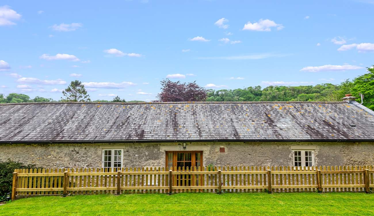 Looking back at The Coach House from the patio table. Entrance to the living-area is through the patio doors.