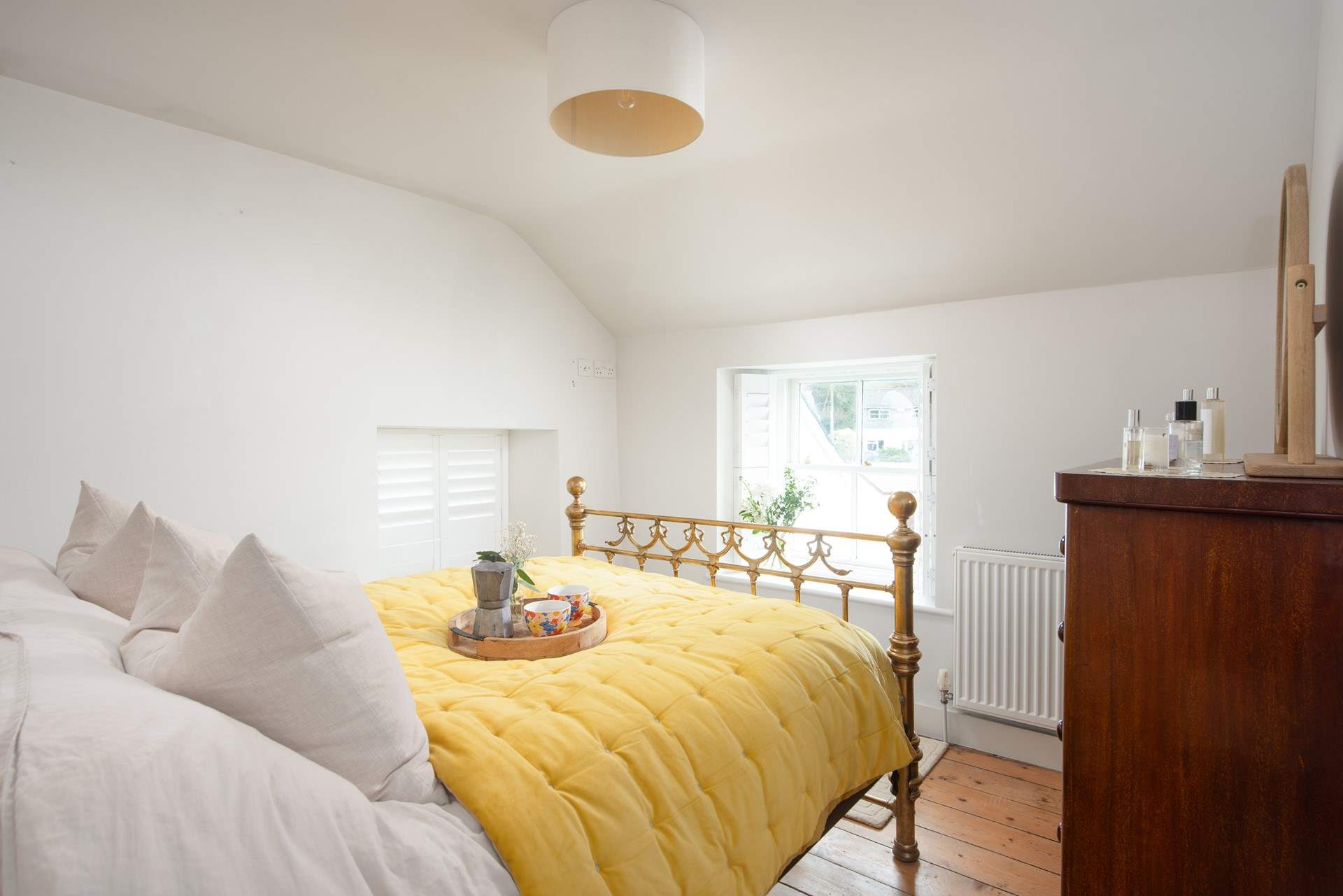 Bedroom 1 features this magnificent brass bed.