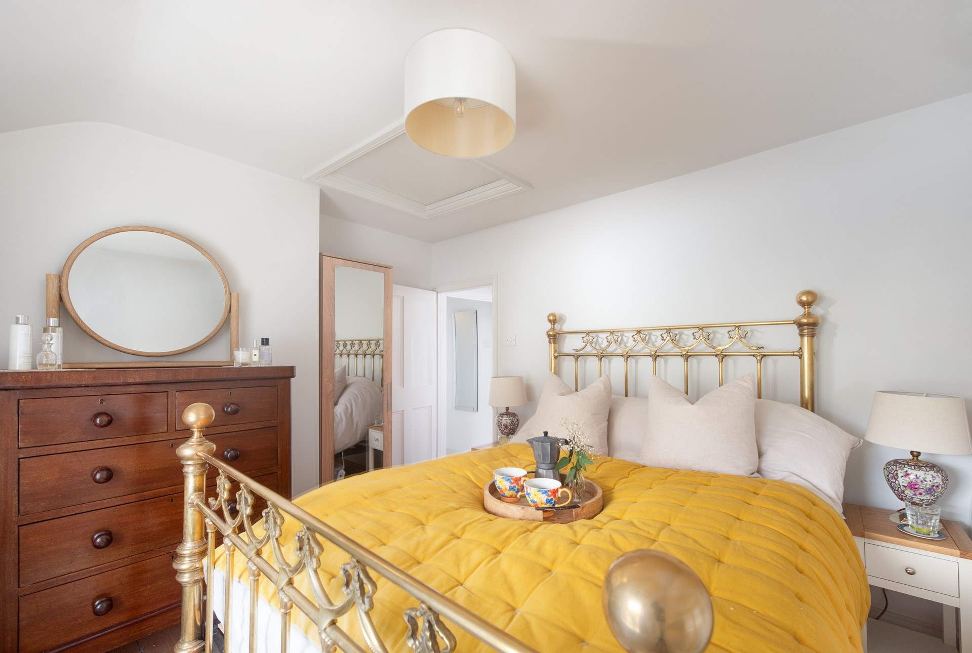 Bedroom 1 boasts this stunning and unique brass bed.