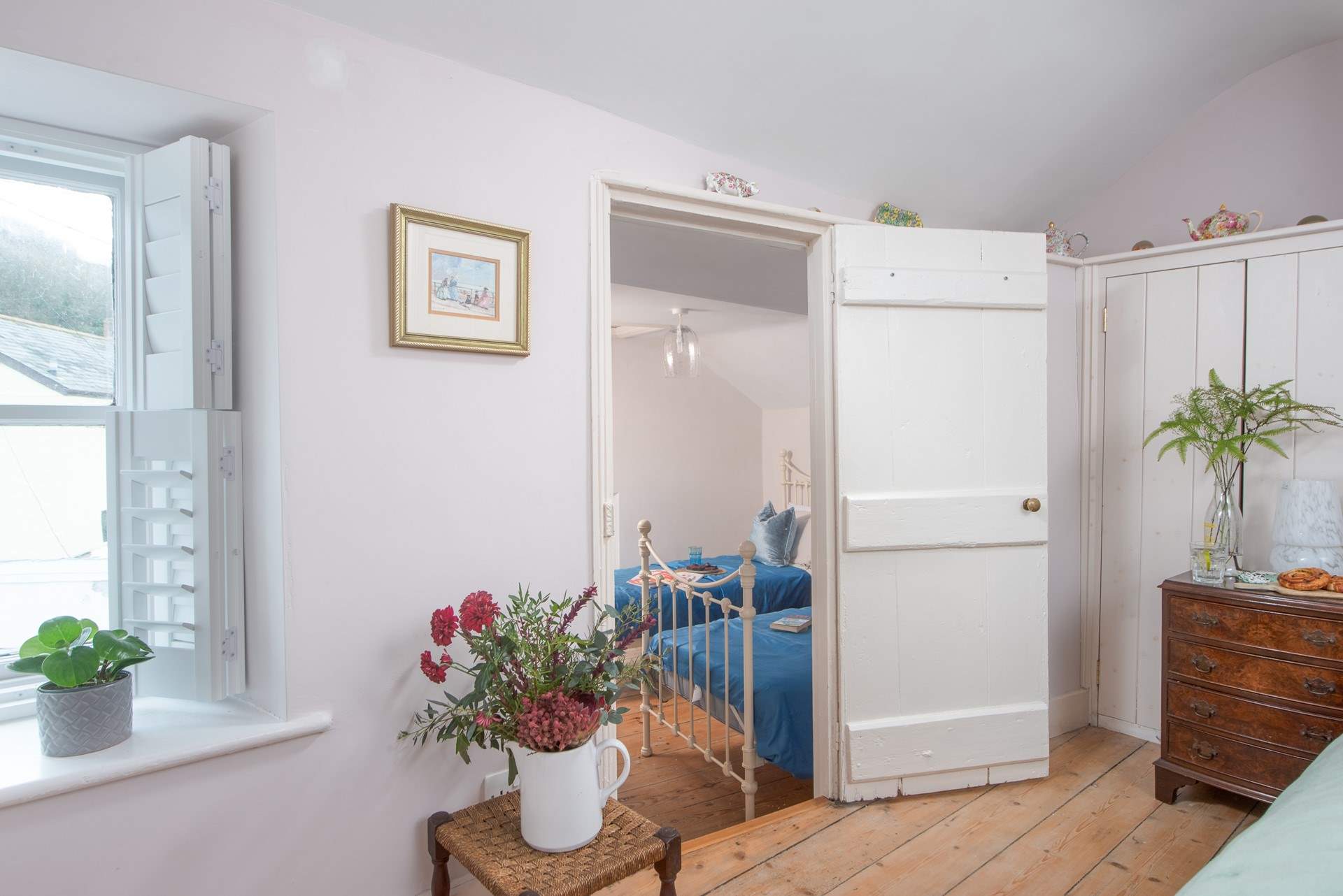 Bedroom 3 is accessed via bedroom 2, through this stunning original door. Mind the steps!