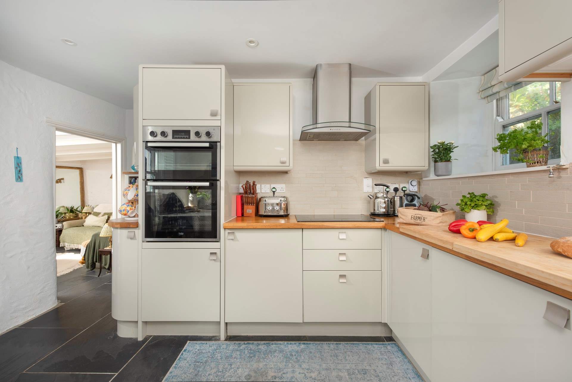 The kitchen is the heart of the cottage and fabulously appointed. 