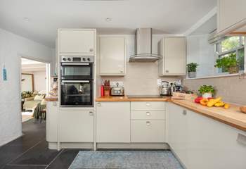 The kitchen is the heart of the cottage and fabulously appointed. 