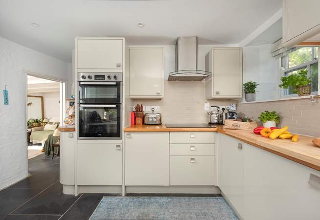 The kitchen is the heart of the cottage and fabulously appointed. 