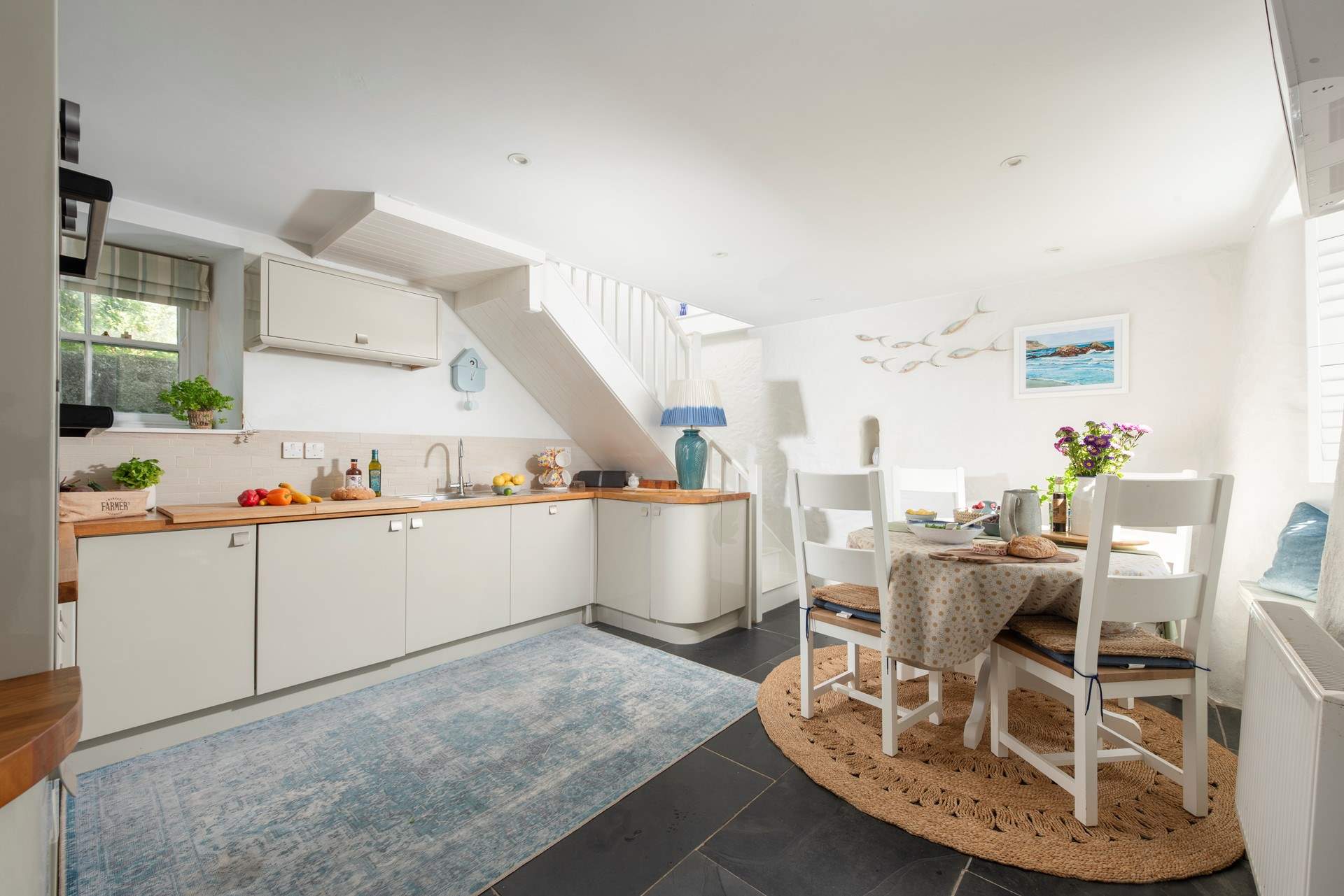 The ground floor boasts grand flagstone flooring, mined from the local quarry.