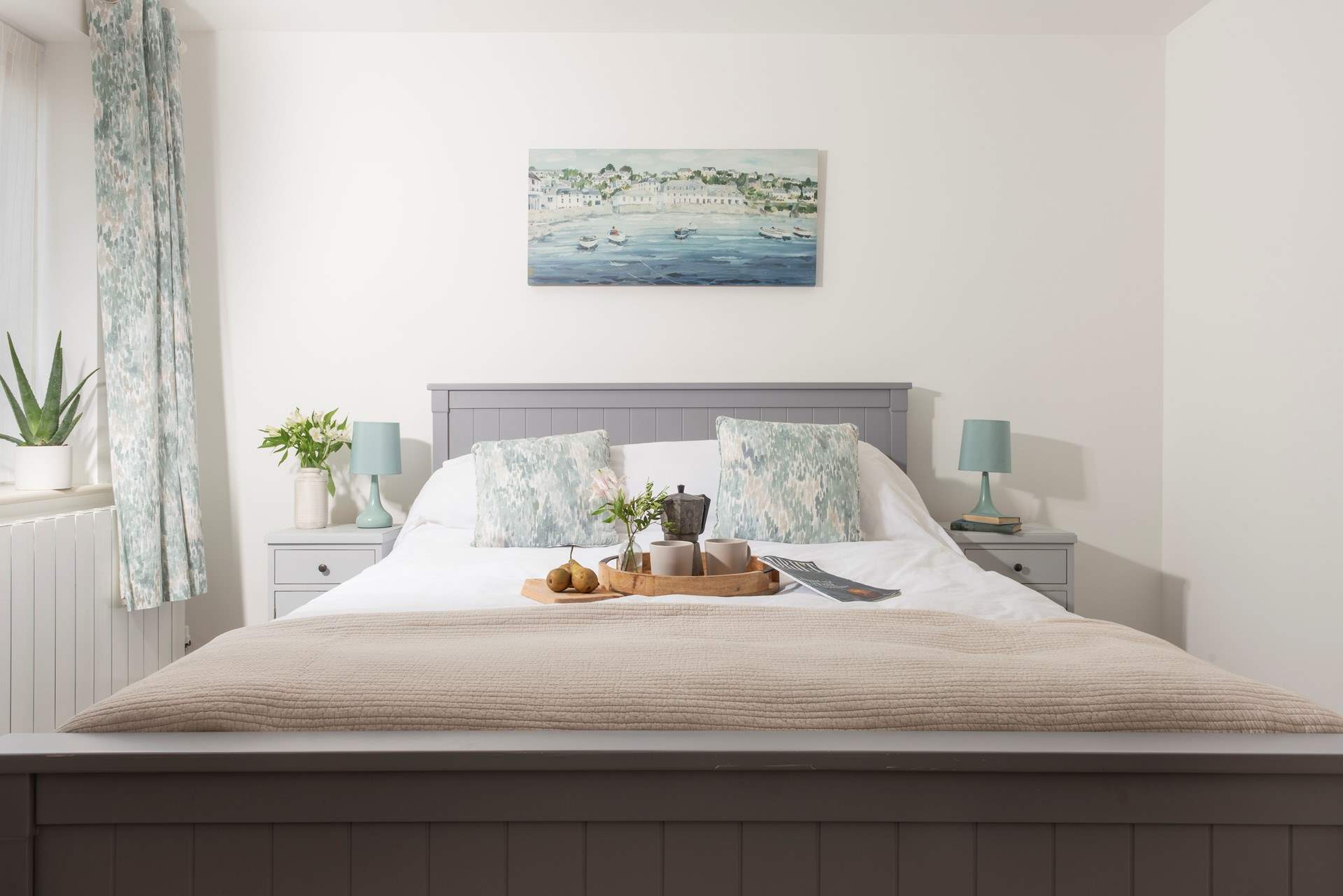 Furnished in calming colours. 