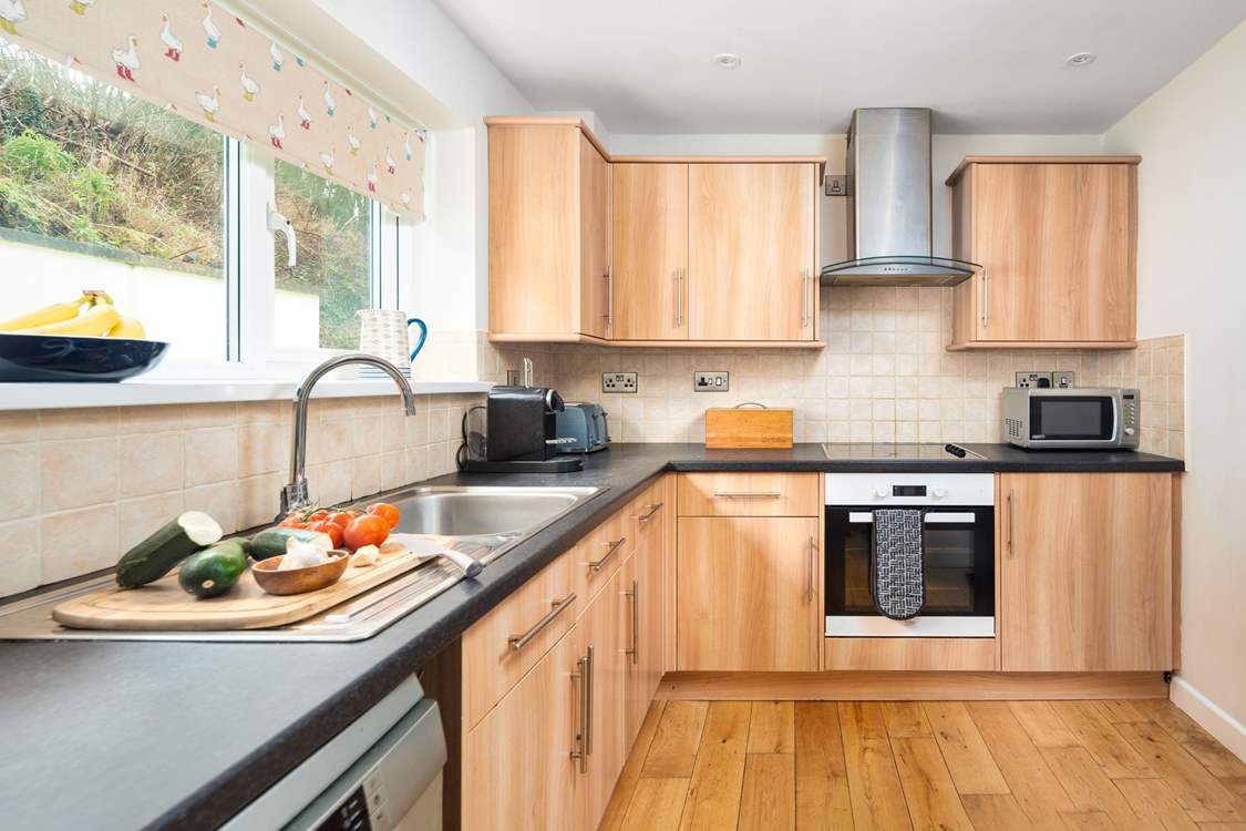 All the holiday chef needs in the well-equipped kitchen.