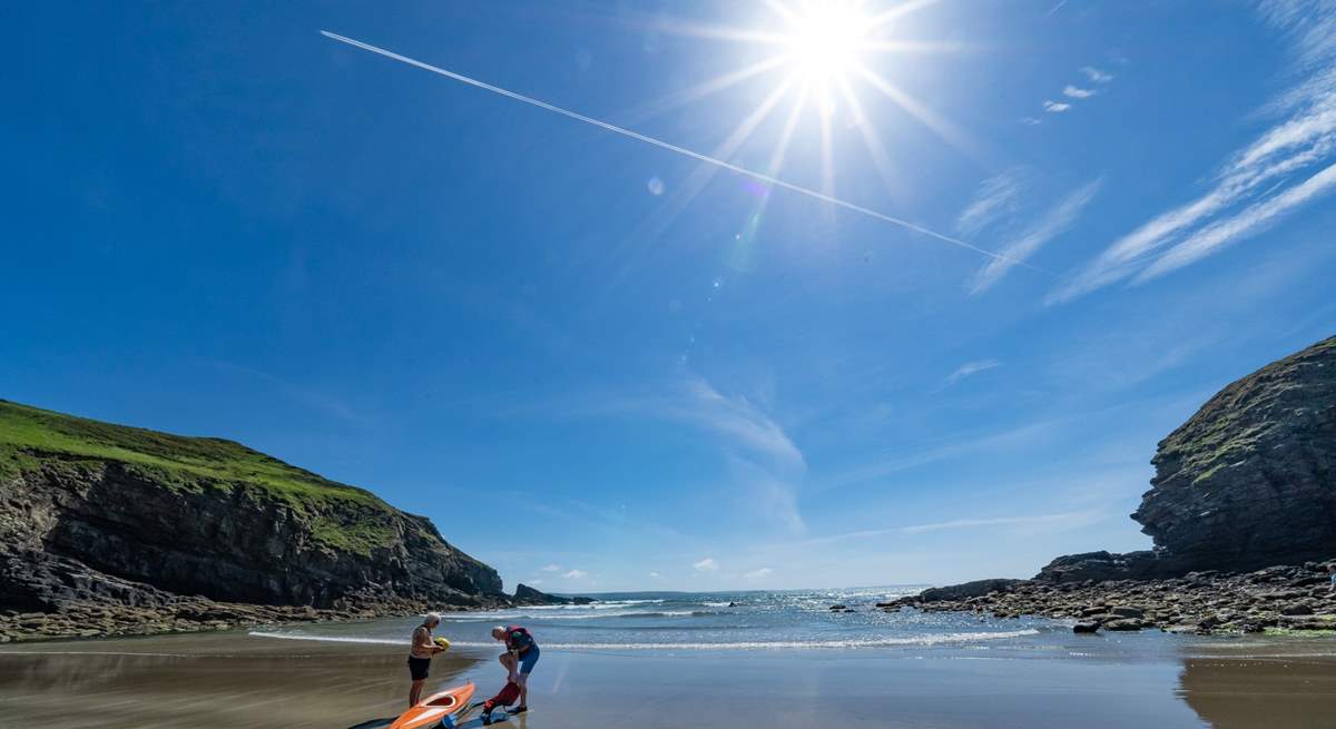 Walkers will discover many sandy beaches and craggy coves exploring the coastal path, including Nolton Haven. 