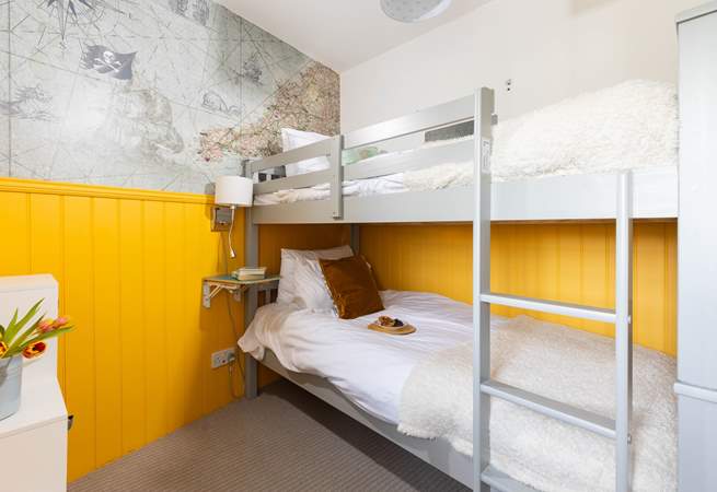 The cosy bunk room is perfect for children. 