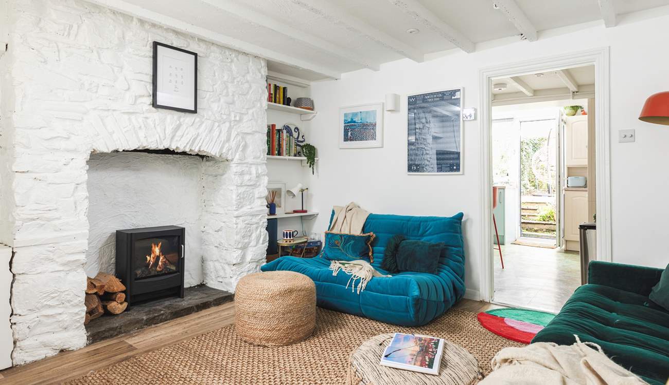 The sitting room offers the perfect chill out zone after a day of surfing the waves!