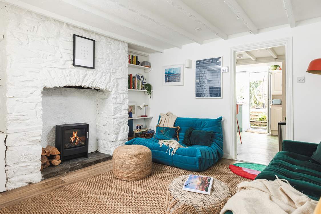The sitting room offers the perfect chill out zone after a day of surfing the waves!