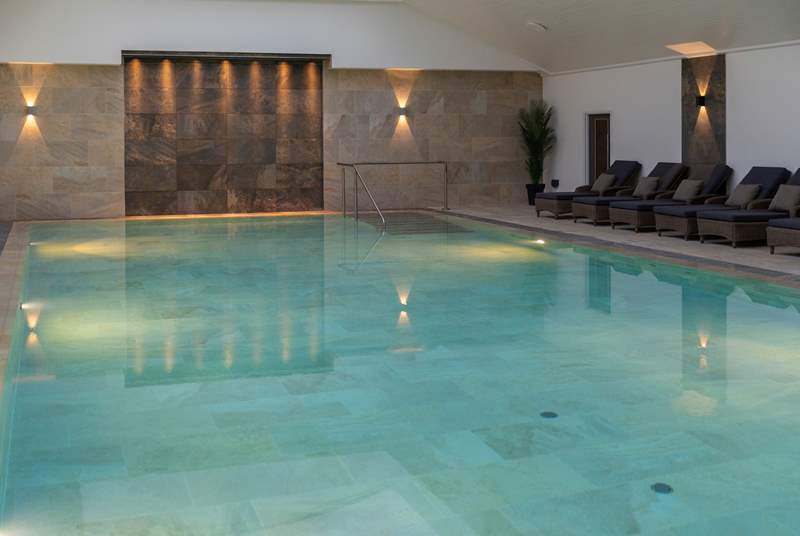 The spa area boasts this amazing pool and relaxation haven!