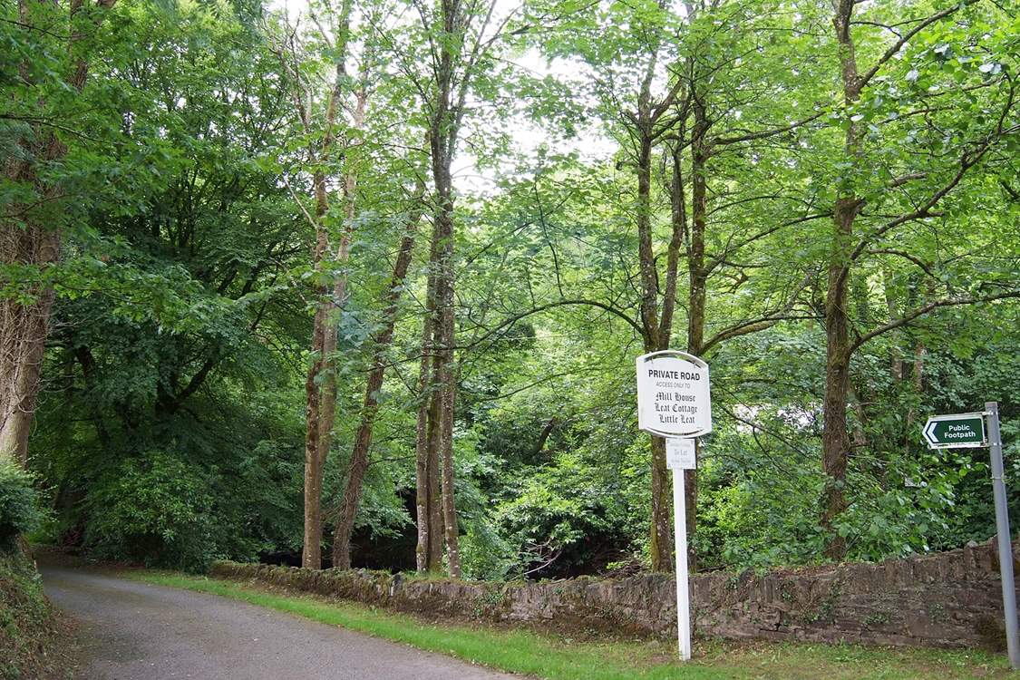 The private lane down to the cottages.