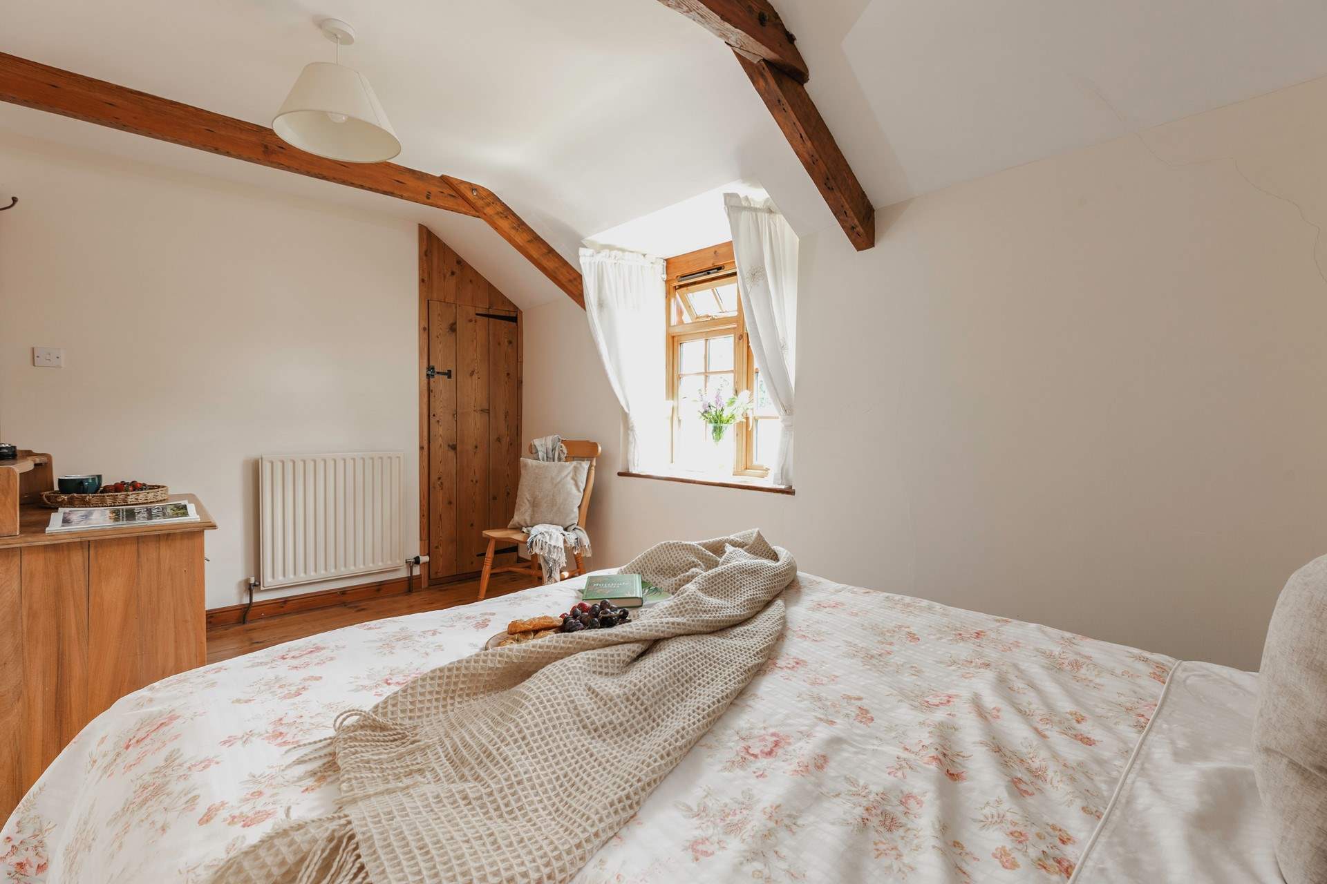 The country charm of a tranquil bedroom.