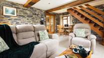 The sitting-room is filled with character and charm!