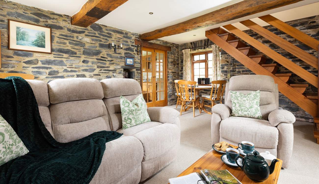 The sitting-room is filled with character and charm!