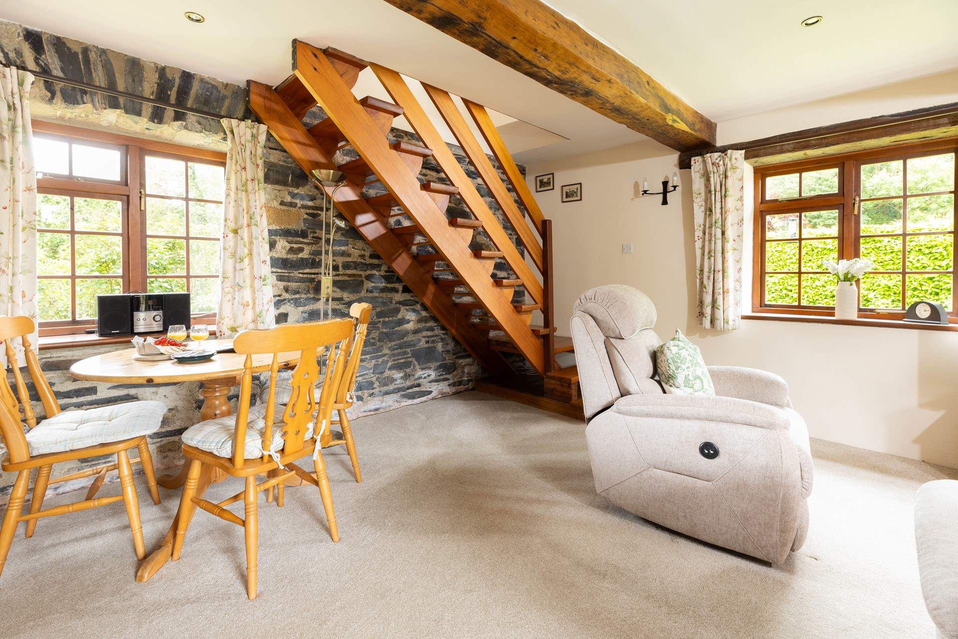 Head upstairs to discover both bedrooms.