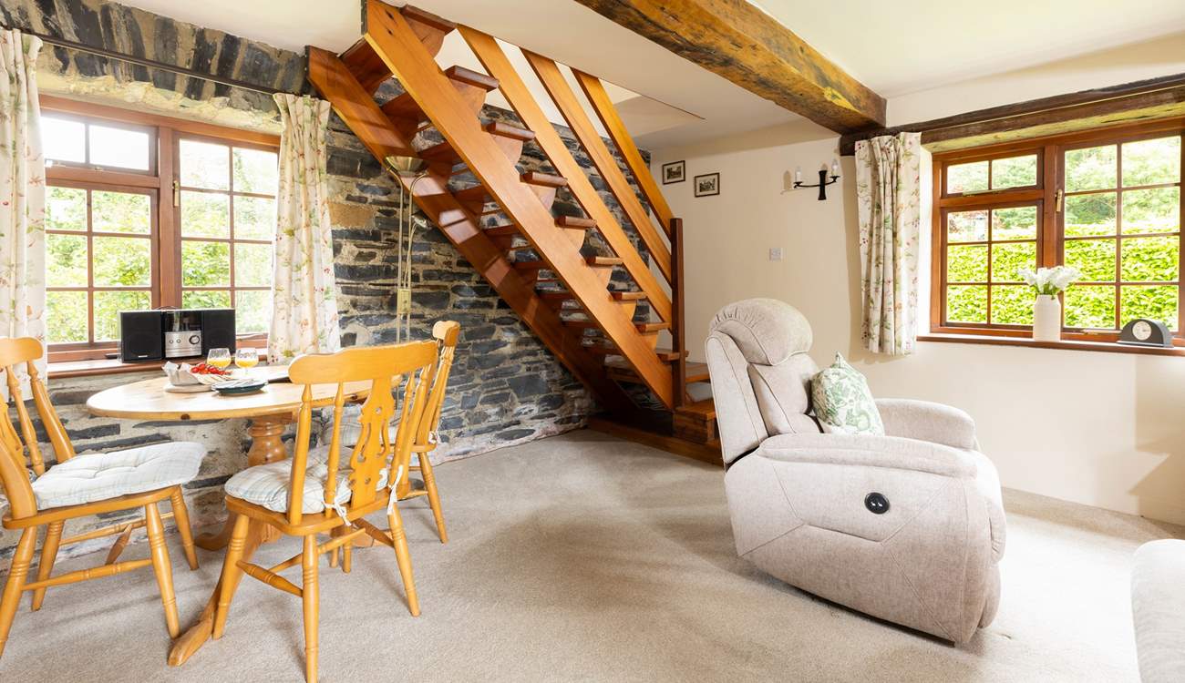 Head upstairs to discover both bedrooms.