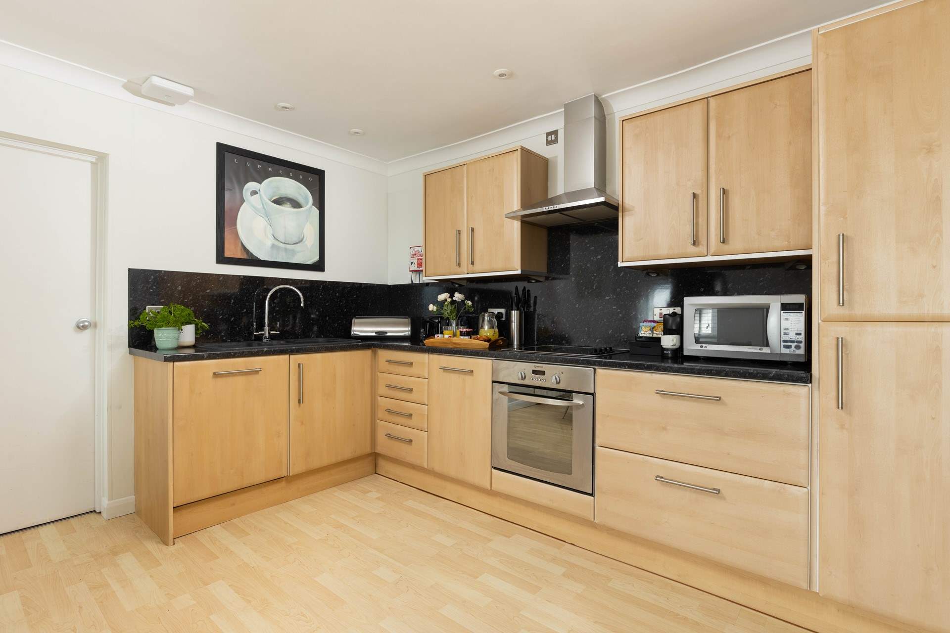 The kitchen is fully equipped. 