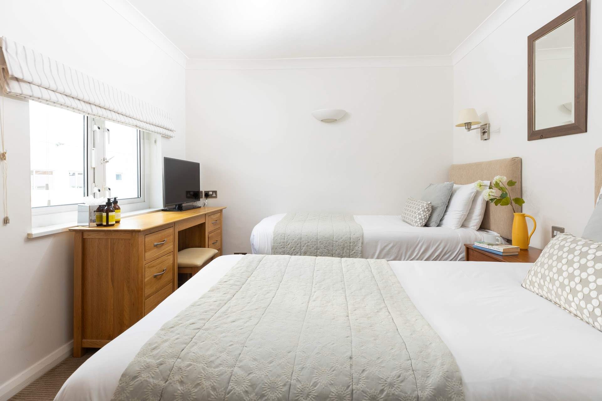 Muted tones in a perfectly positioned twin. 