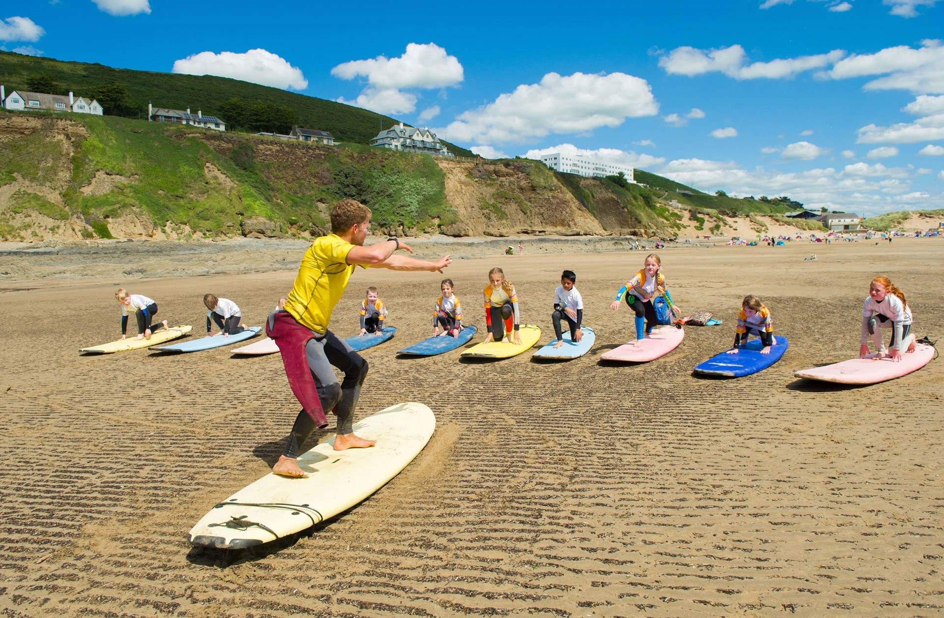 During the school holidays remember to book the children a surf lesson. 