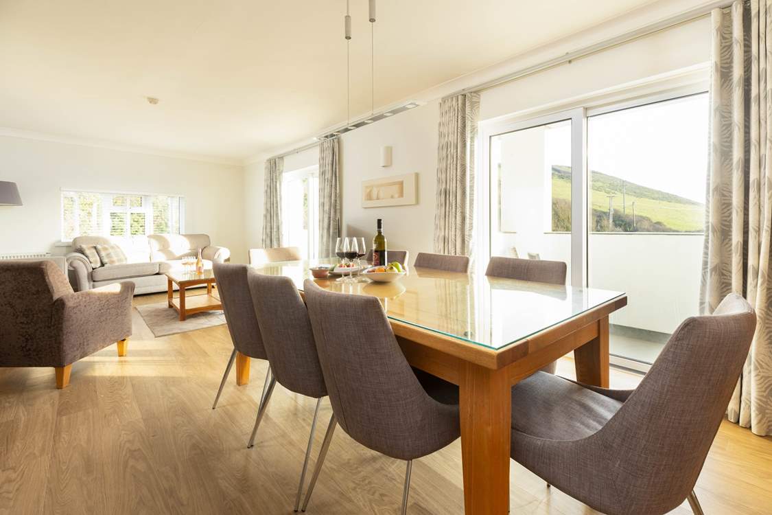 The open plan living area is perfectly positioned.