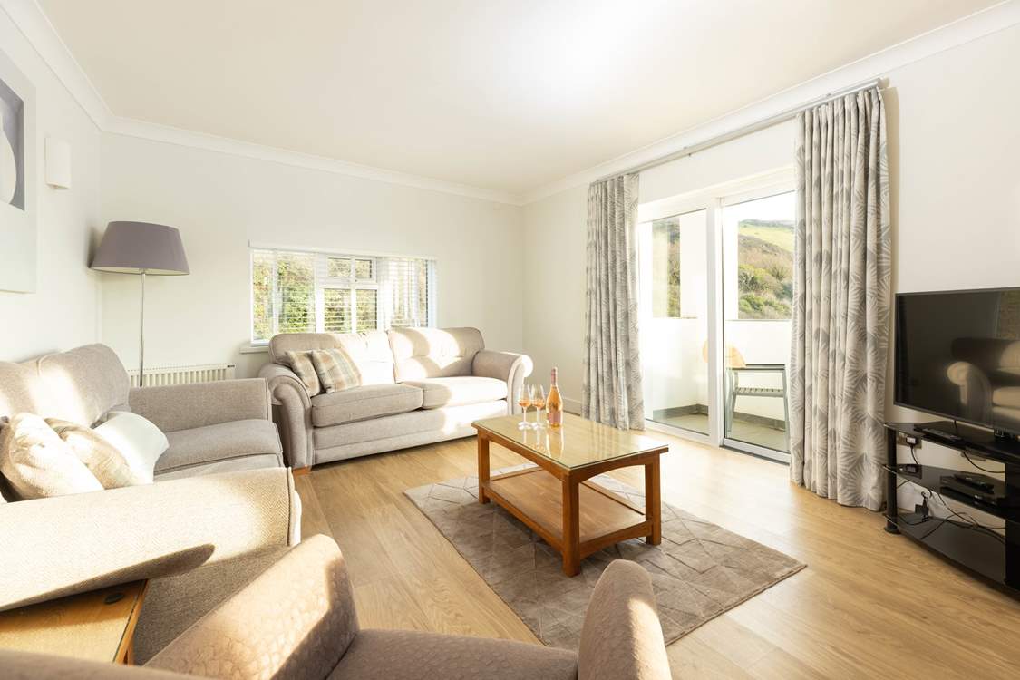 The living area floods with light and sunshine.