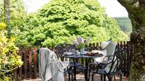 Time to relax and take in the view of the fields at the back of the cottage.