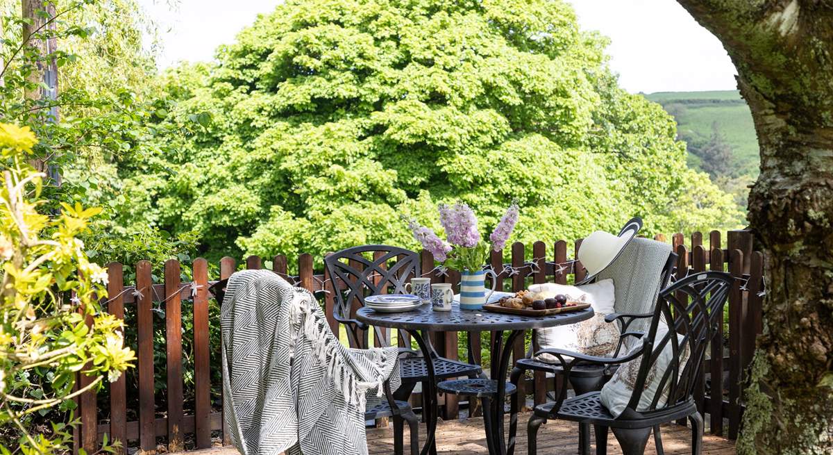 Time to relax and take in the view of the fields at the back of the cottage.