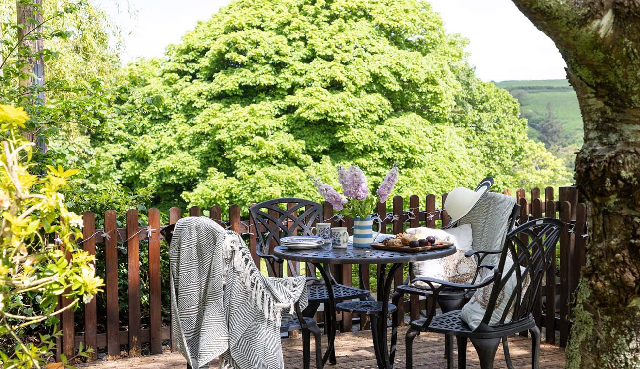 Time to relax and take in the view of the fields at the back of the cottage.