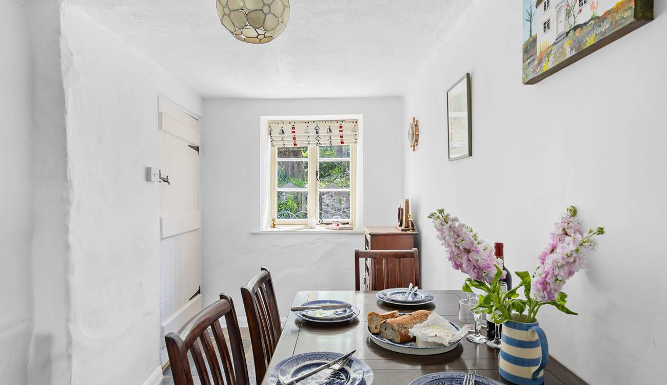 Head through the dining-room and on to the sitting-room.