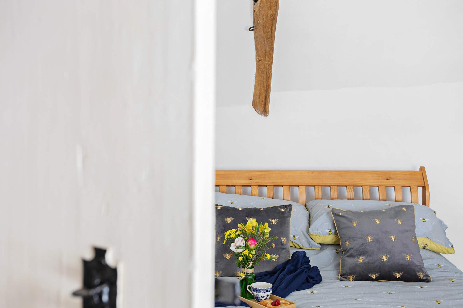 Head upstairs to find both bedrooms. 