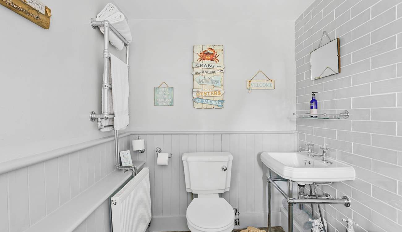 The bathroom is a joy and a great upgrade to a traditional thatched cottage.