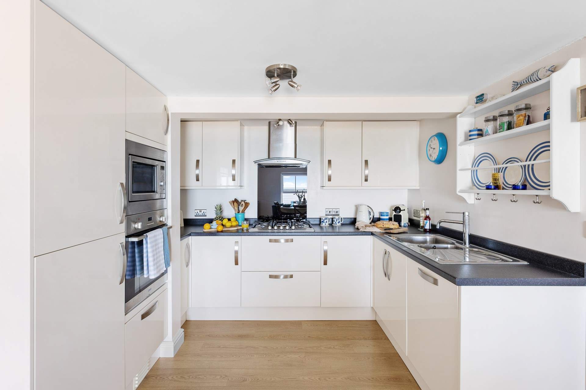 Light reflects around this apartment. 