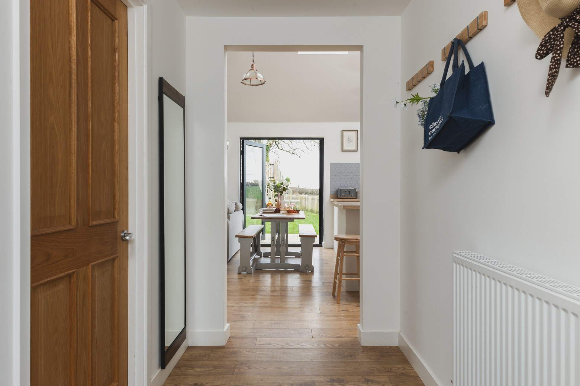 Peeking through to the living area.