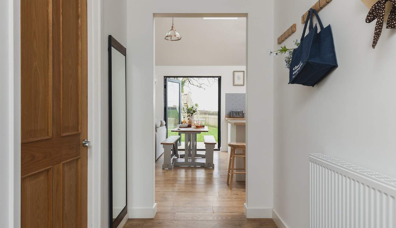 Peeking through to the living area.