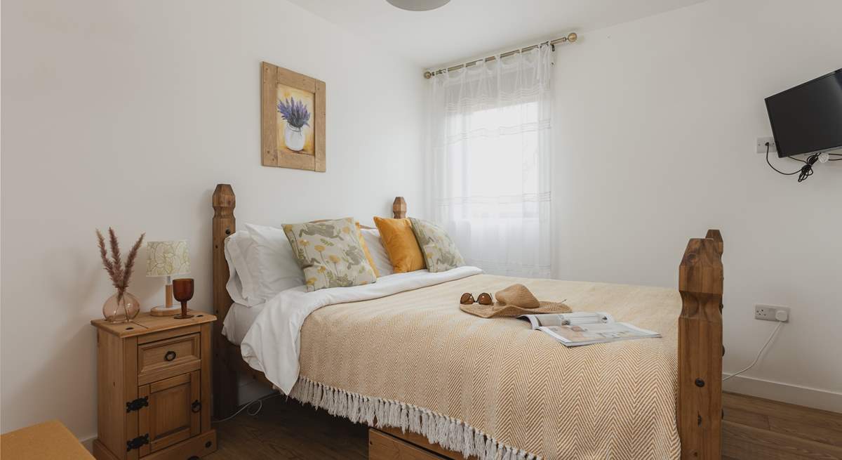 Bedroom two is both bright and beautiful, and has a Smart TV and a comfy double bed.