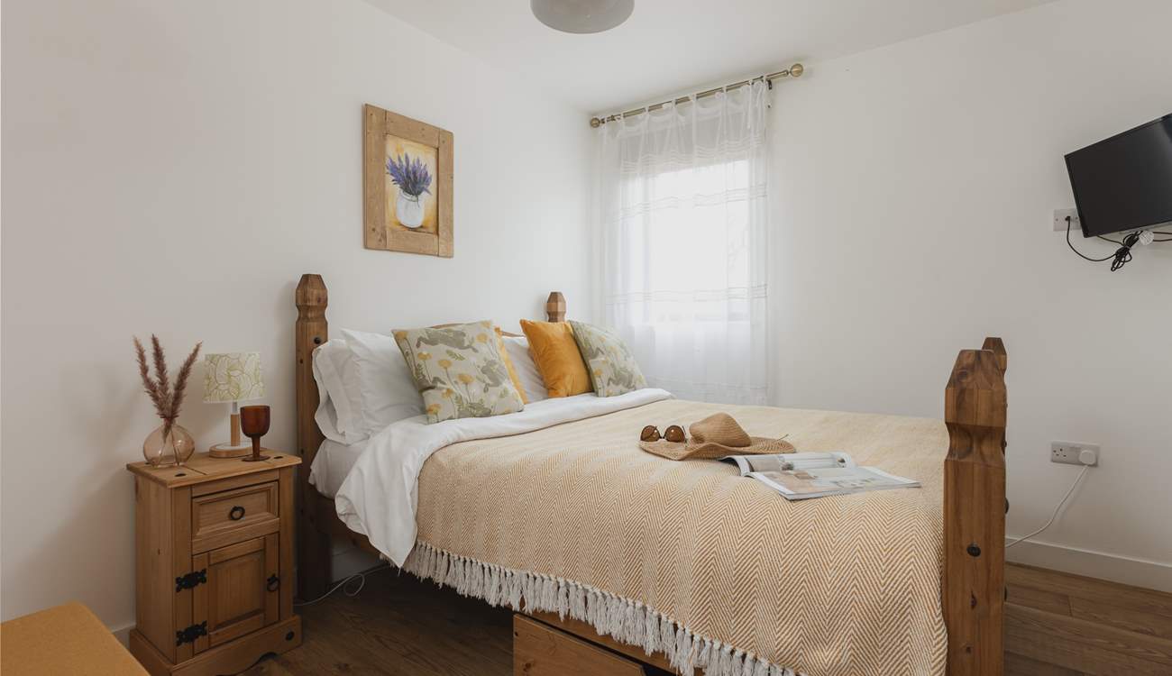 Bedroom two is both bright and beautiful, and has a Smart TV and a comfy double bed.